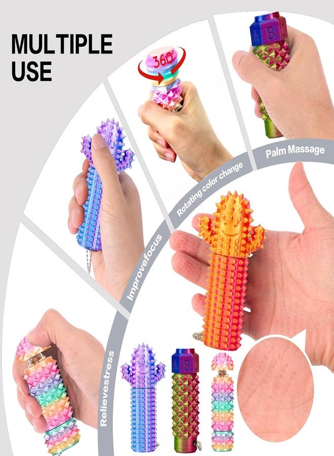 emeqzoa Valentines Day Gifts for Him or Her 2pcs Little Ouchies Pain Stim Fidget Toy with Rotating/Spiky/Click-Press, 3-in-1 Sensory Toy for Anxiety Relief Skin Picking, Novelty Relief Stress Gift for Friend - Image 3